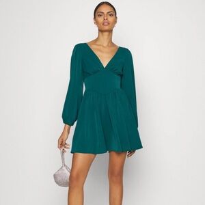 Abercrombie & Fitch Long-Sleeve Corset Mini Dress